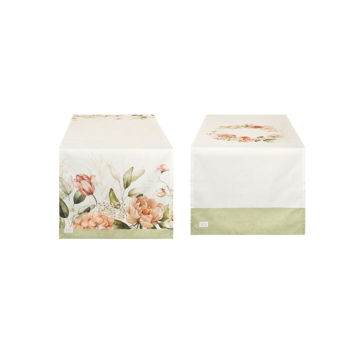🌿 Cotton Table Runner – Flower Garden