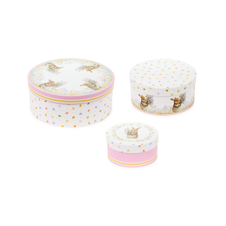 Set of 3 Round Paper Boxes – Dorothy 🐰🌸