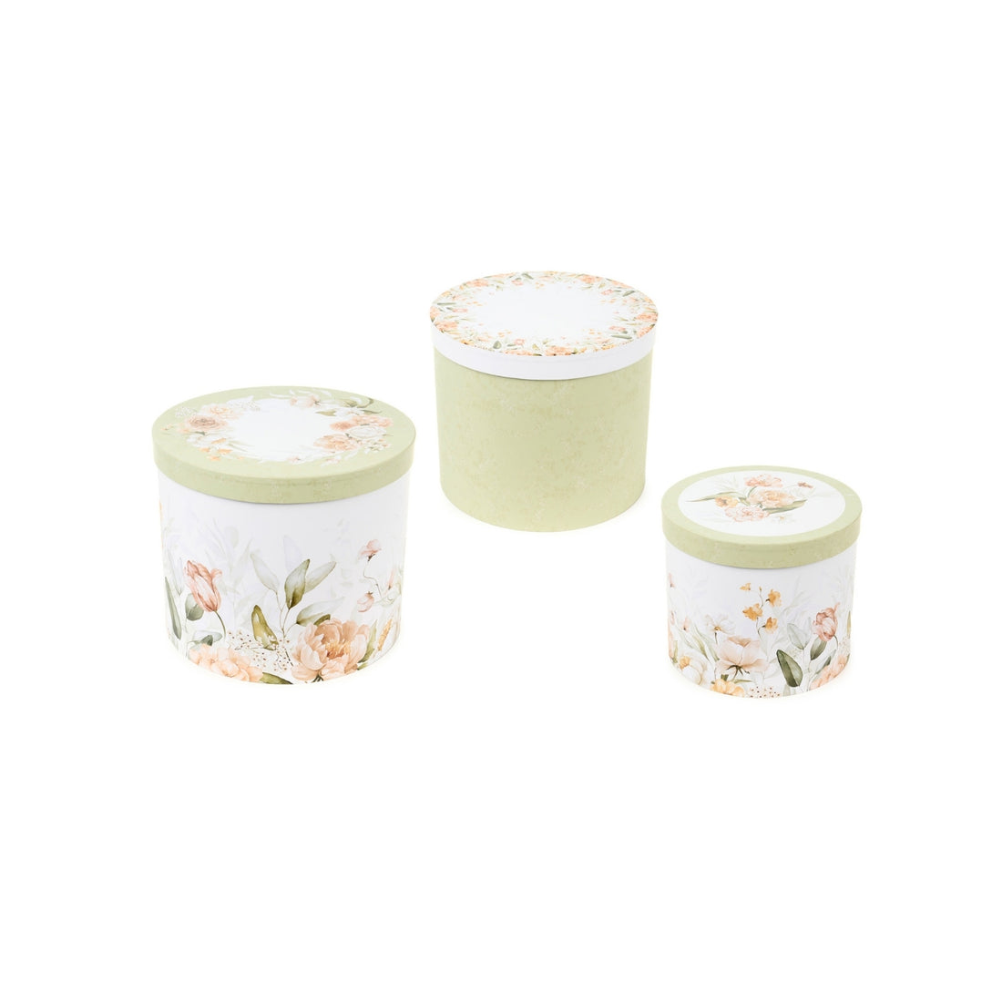 Set di 3 Scatole Decorative Tonde – Collezione Flower Garden 🌸
