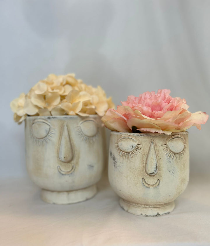 Smiling Ceramic Vases - Multicolor Decorative Set