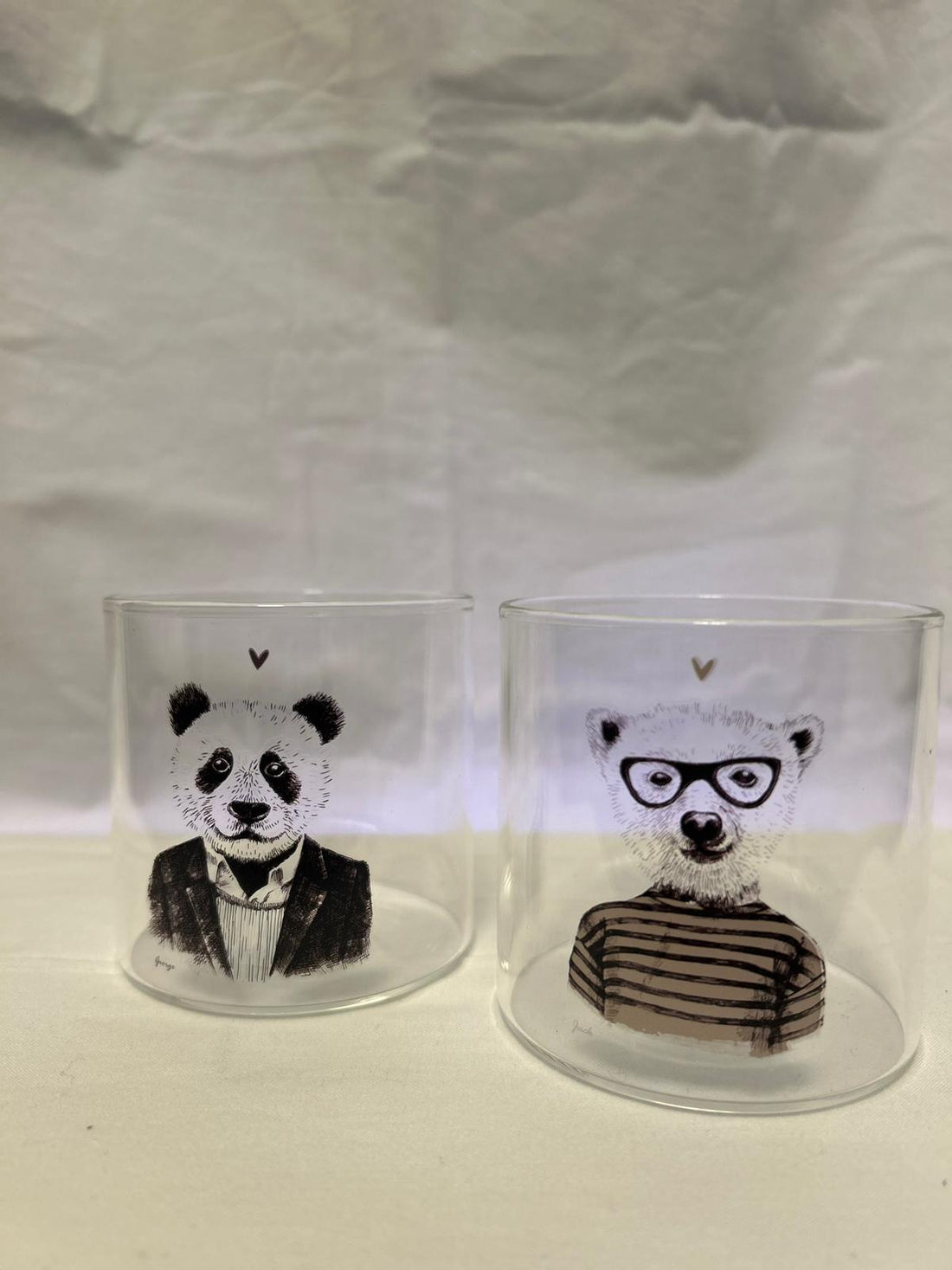 "George & Jack" Glass Set 🐻❄️🐼 – Style and Personality in Every Sip! 🍷