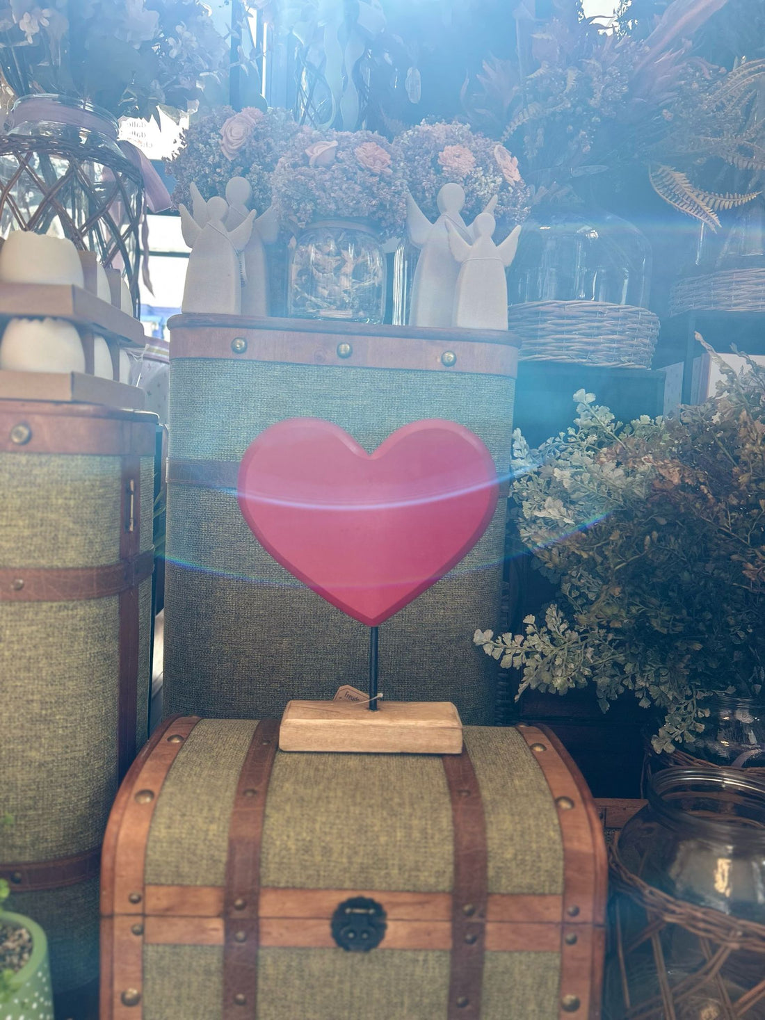 ❤️ Cuore Decorativo in Legno Rosso