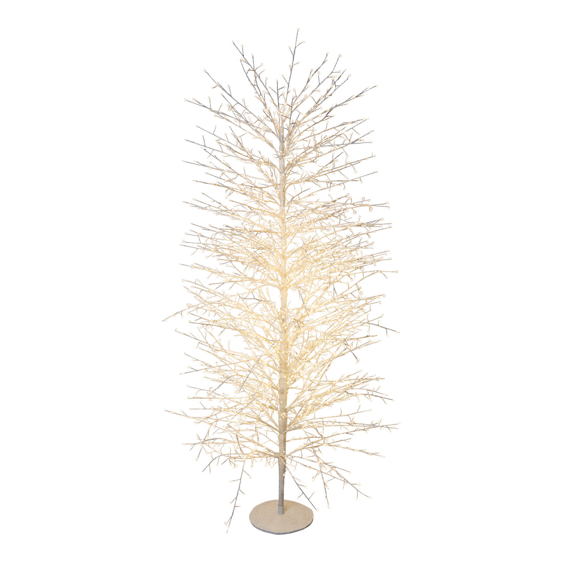 Albero Natalizio Luminoso con Rami e Luci LED Bianco Caldo 40x40x210 cm h