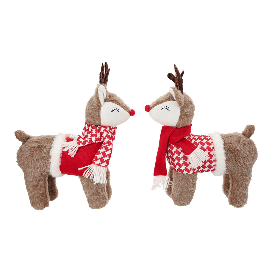 Renne Natalizie in Peluche con Sciarpa e Maglioncino