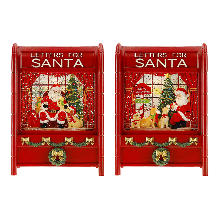 Cassetta delle Lettere di Babbo Natale Luminosa con Effetto Neve