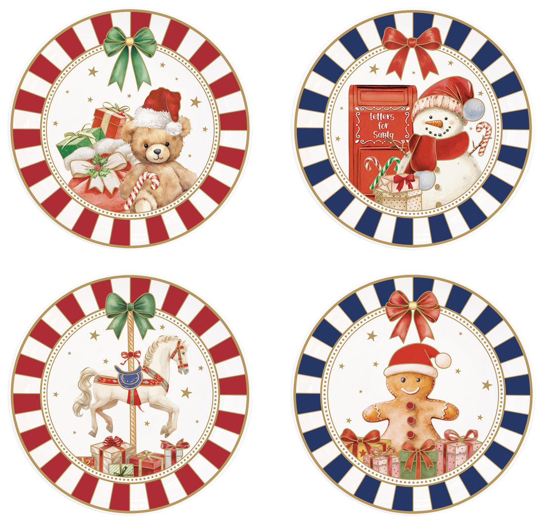 Set 4 Piatti Natalizi con Confezione Regalo – Collezione Cozy Christmas