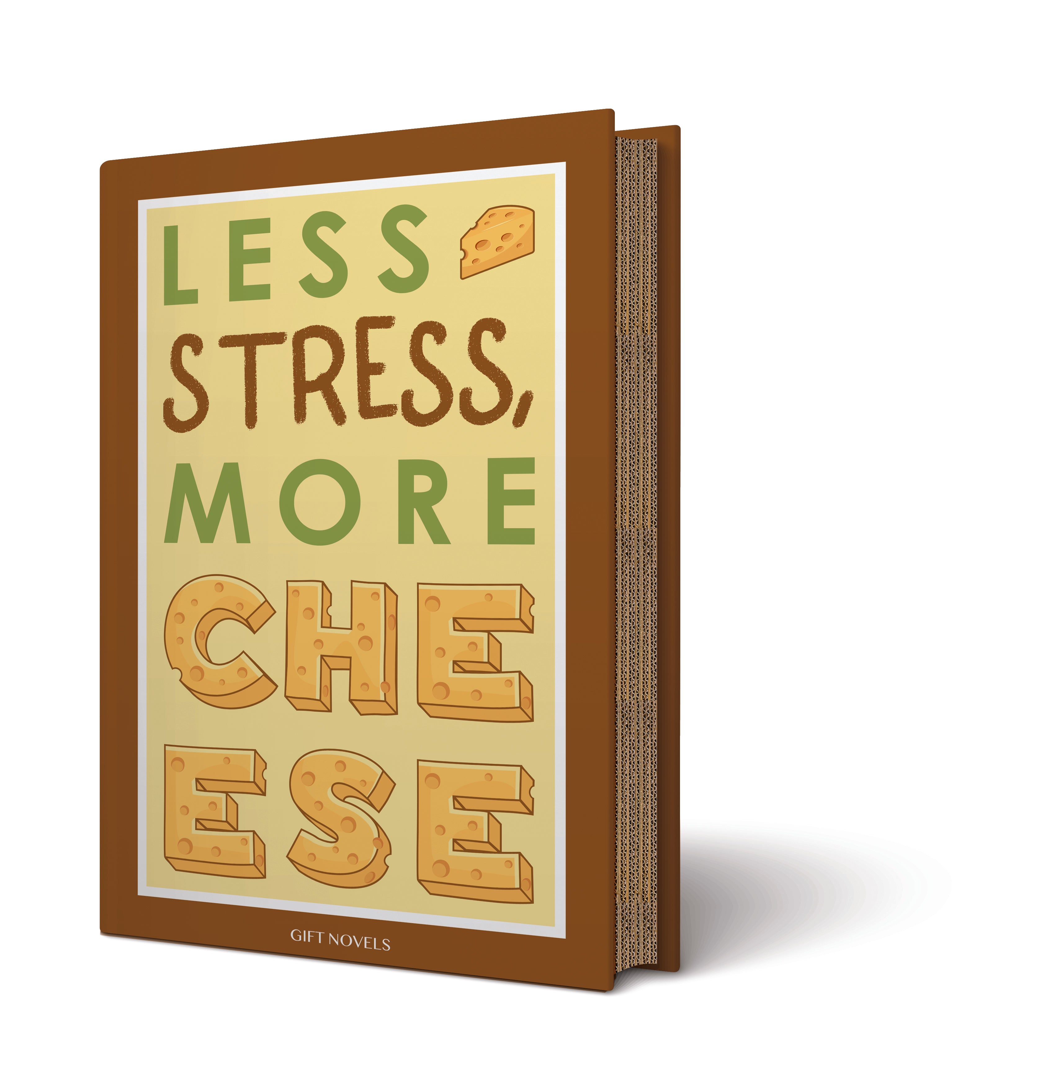 Box Regalo Set 4 Coltelli da Formaggio – Less Stress, More Cheese Gift Novels