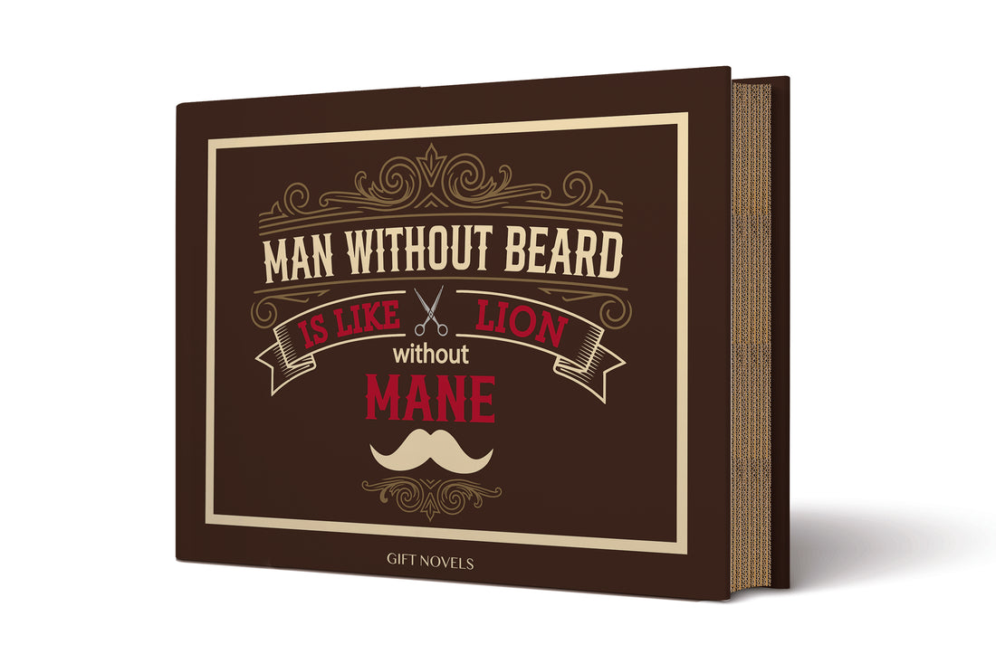 Box Regalo Kit Cura Barba e Baffi con 4 Accessori – Man Without Beard Gift Novels
