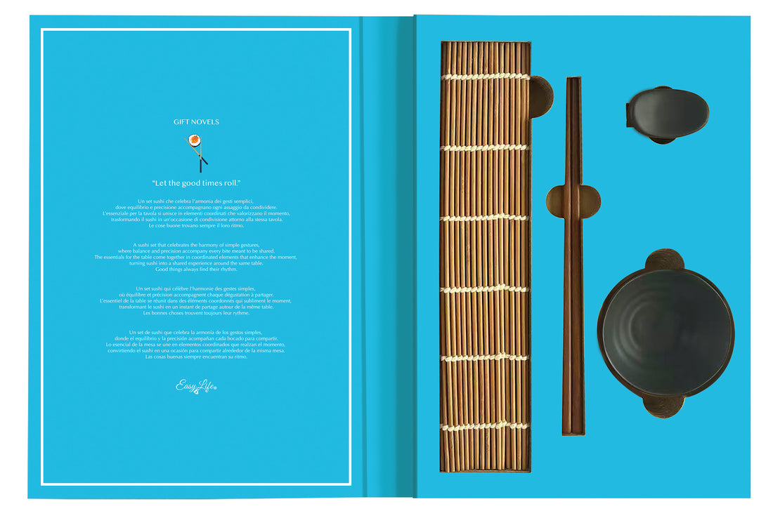 Box Regalo Set Sushi con 4 Accessori – Let The Good Times Roll Gift Novels
