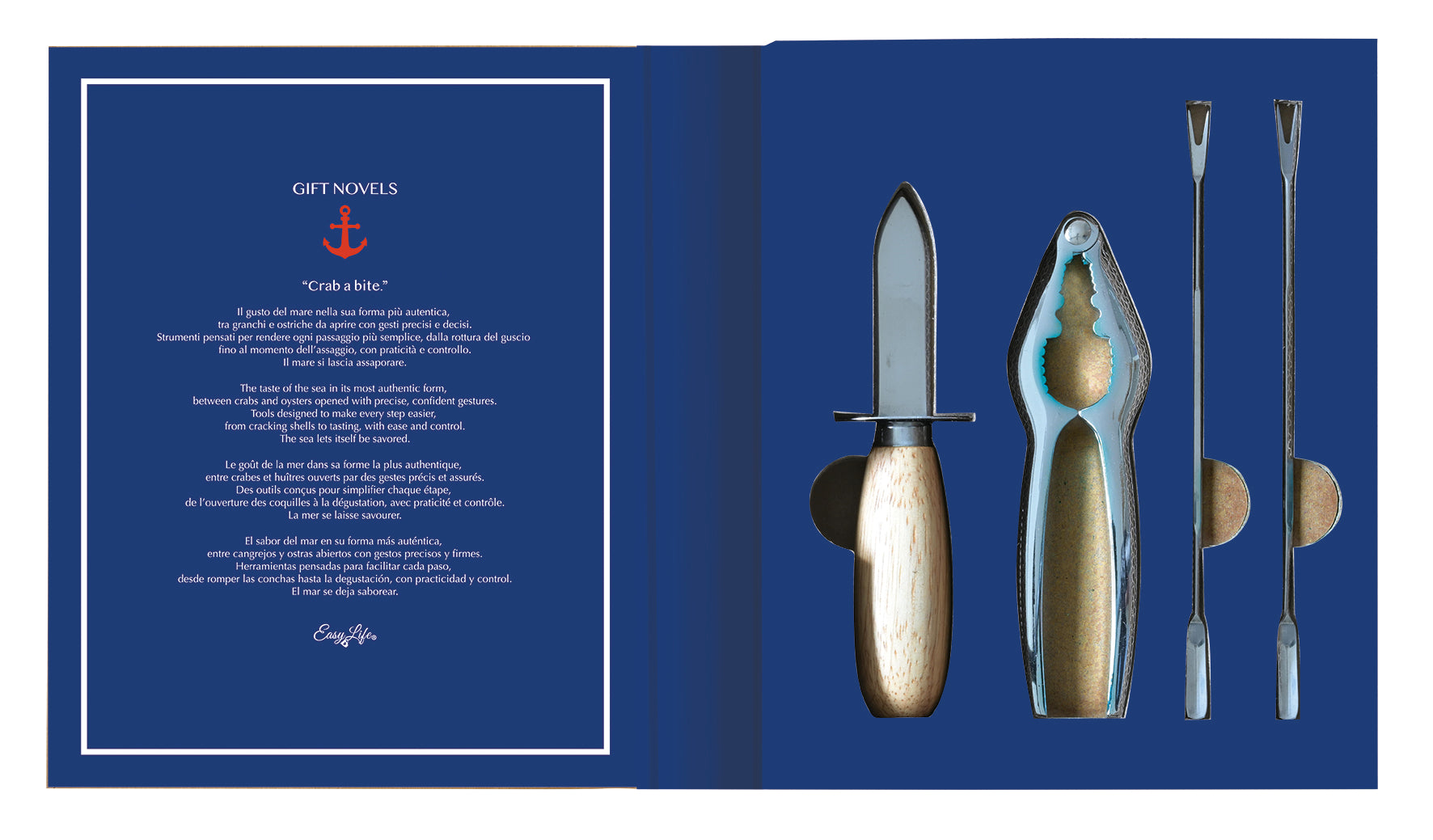 Box Regalo Set Crostacei e Frutti di Mare con 4 Accessori – Crab a Bite Gift Novels