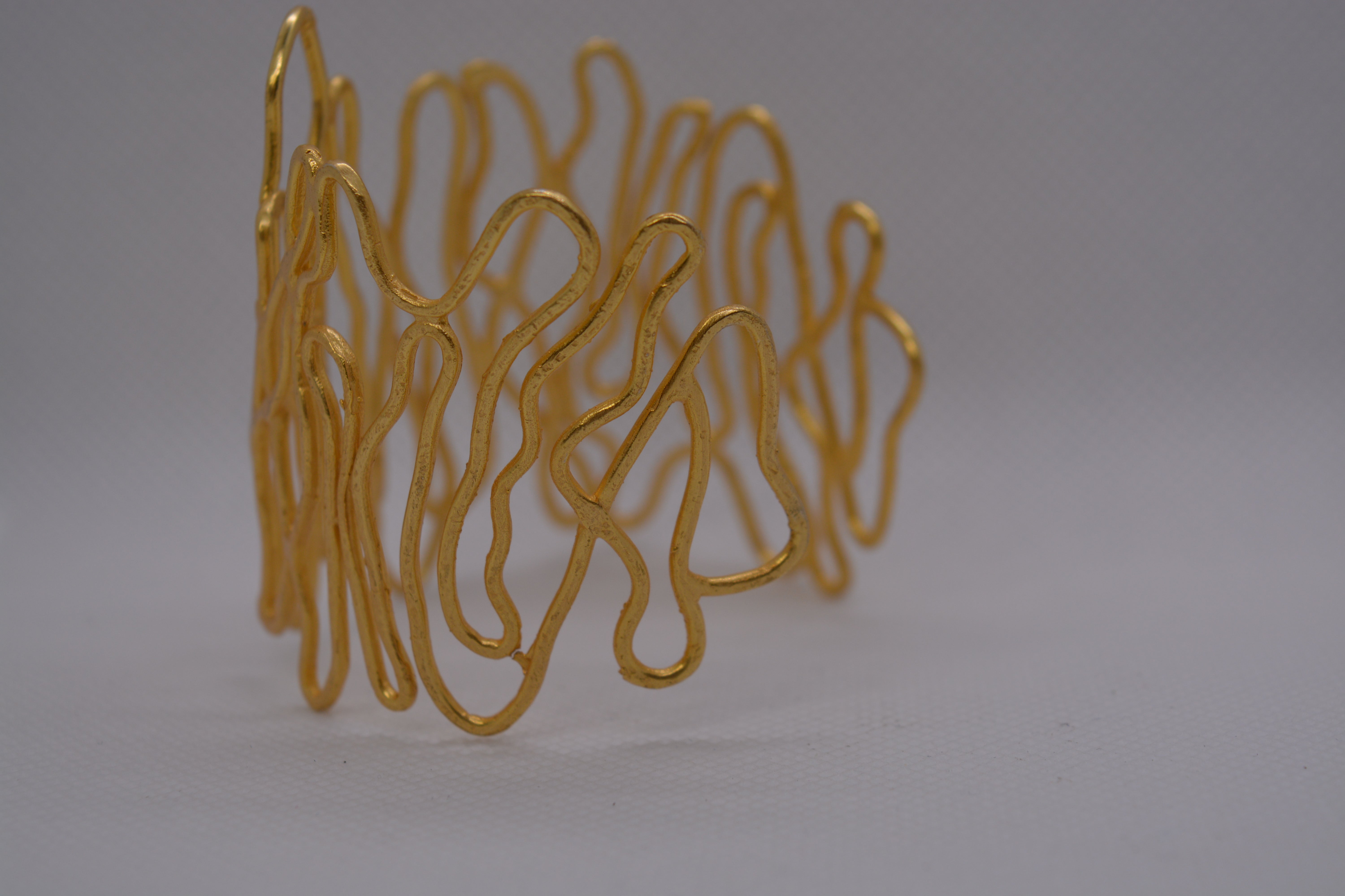 Bracciale Dorato Scultura