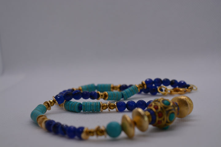 Collana con perle lapislazzuli