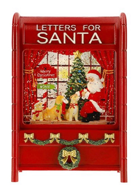 Cassetta delle Lettere di Babbo Natale Luminosa con Effetto Neve