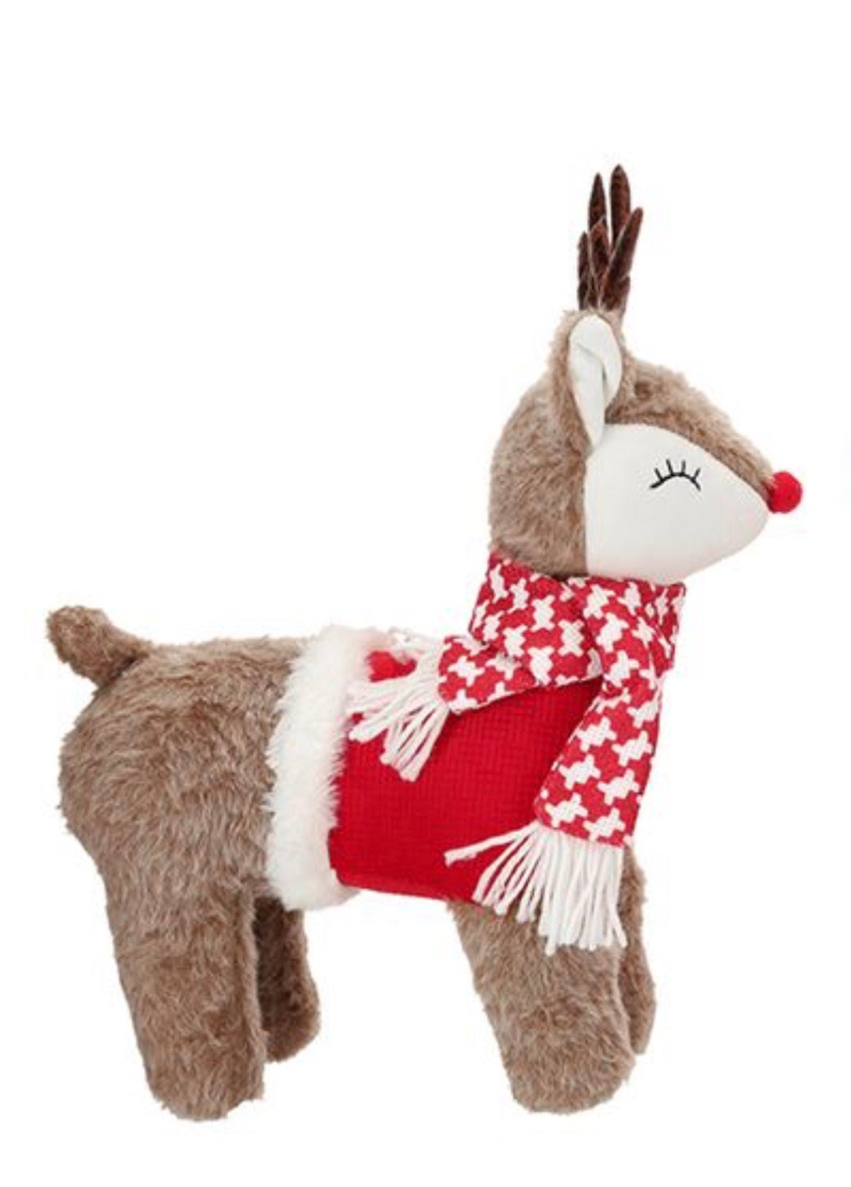 Renne Natalizie in Peluche con Sciarpa e Maglioncino