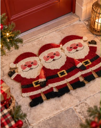 Zerbino Natalizio in Cocco con 3 Babbi Natale