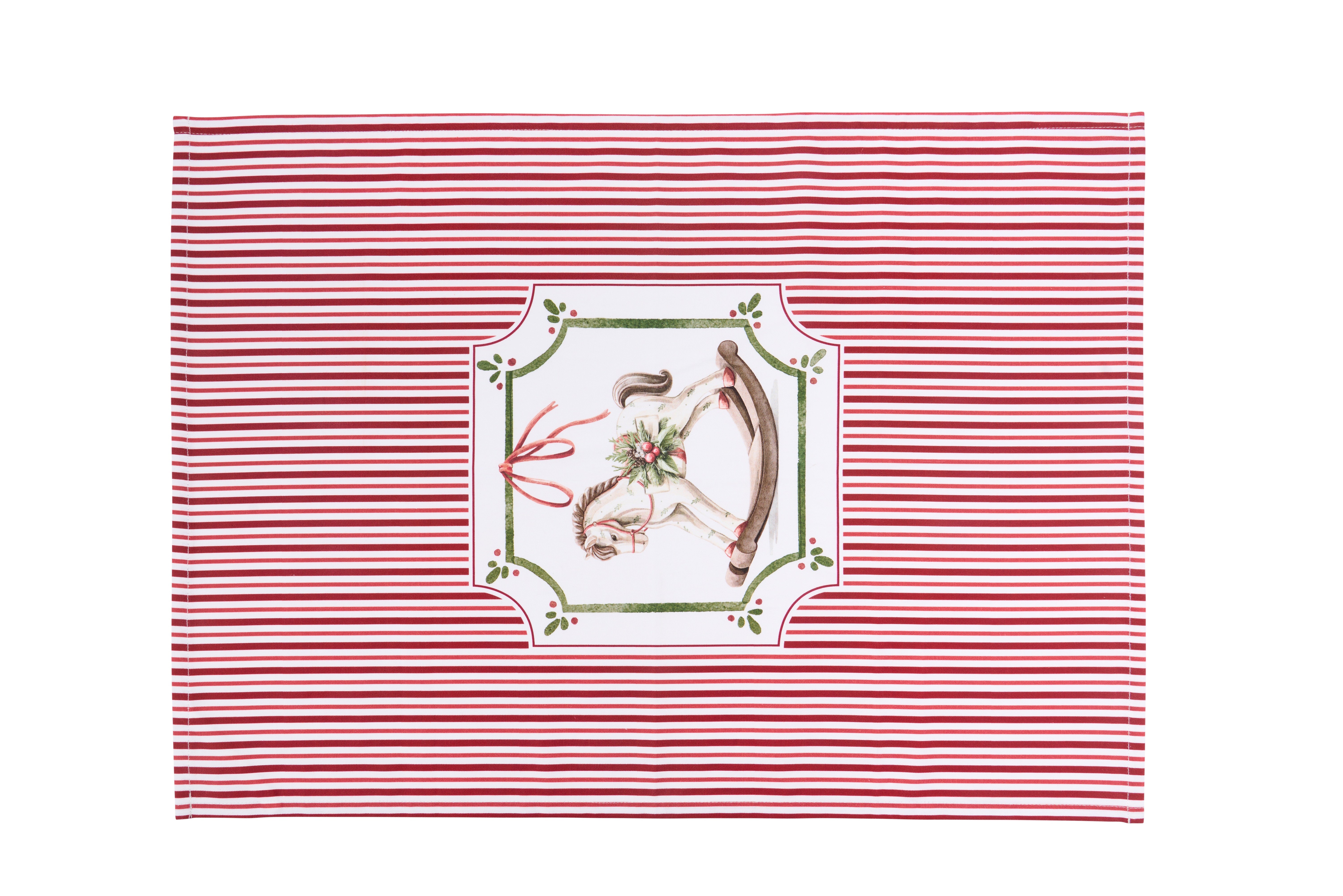 Set Natalizio Strofinaccio in Cotone con Mestolo in Legno – Magic Noel Cavallino a Dondolo