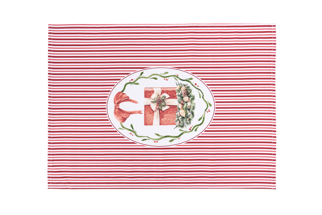 Set Natalizio Strofinaccio in Cotone con Mestolo in Legno – Magic Noel Pacco Regalo