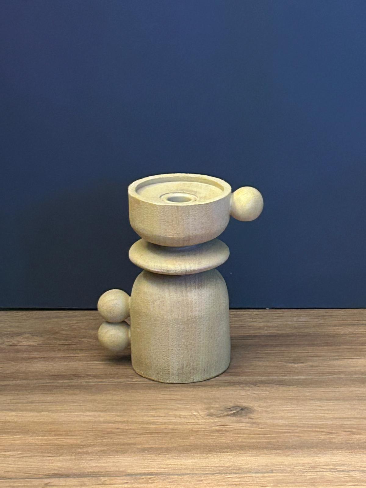 Portacandele Scultoreo in Legno – L’Arte dell’Atmosfera ✨