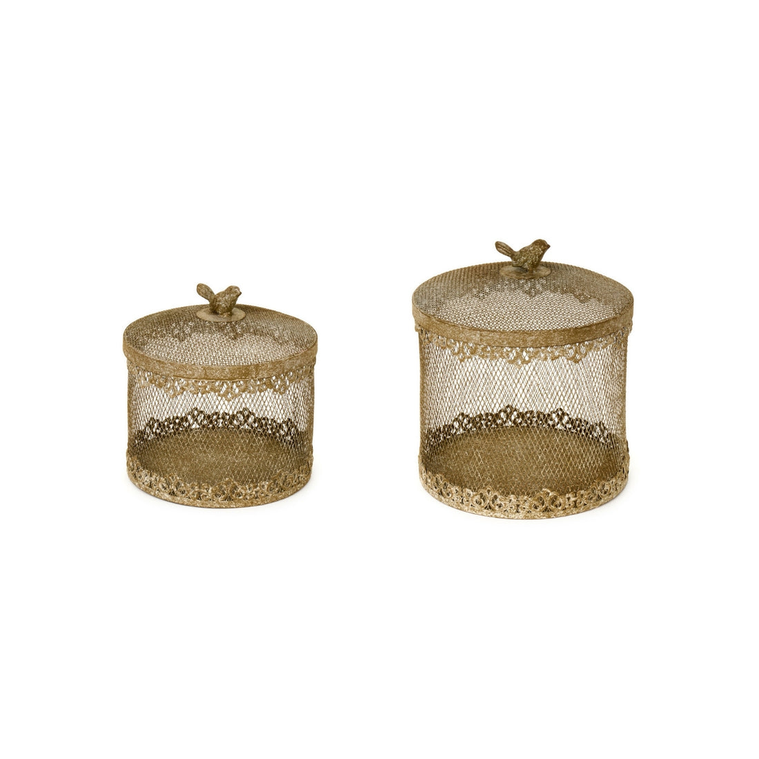 Set di 2 Scatole in Metallo Shabby Chic – Eleganza Vintage per la tua Casa ✨