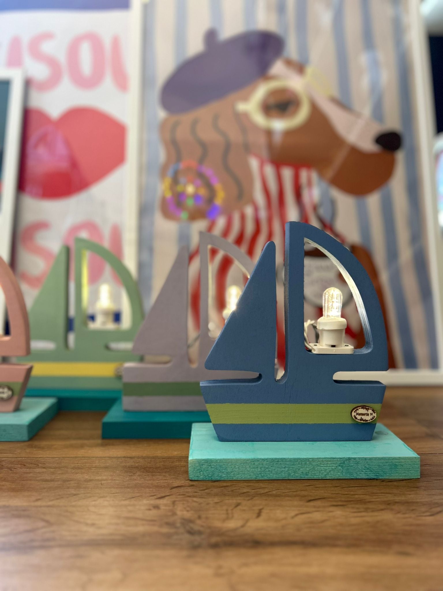 Handmade Lamp "Vela di Luce" - Colorful Marine Style