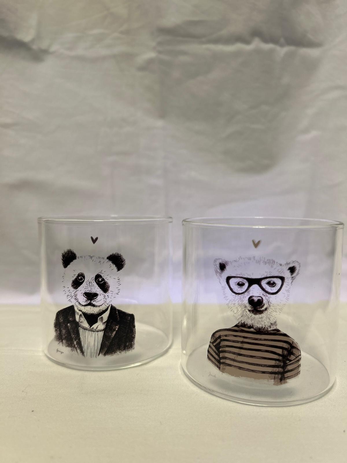 "George &amp; Jack" Glass Set 🐻‍❄️🐼 – Style and Personality in Every Sip! 🍷