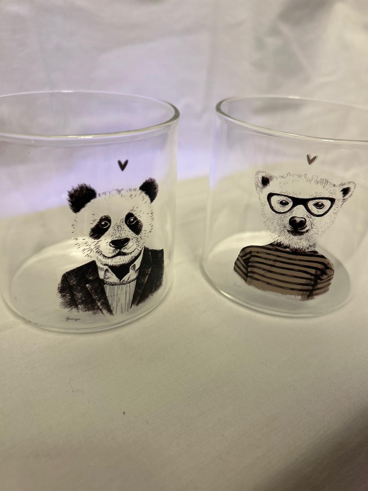"George &amp; Jack" Glass Set 🐻‍❄️🐼 – Style and Personality in Every Sip! 🍷