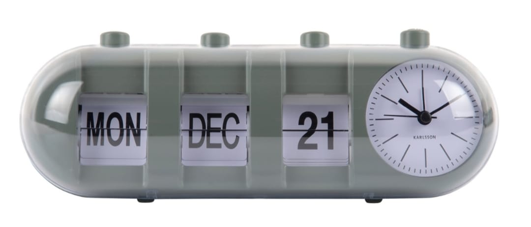 Retro Tube Flip Calendar Clock – Vintage Style with Alarm Function