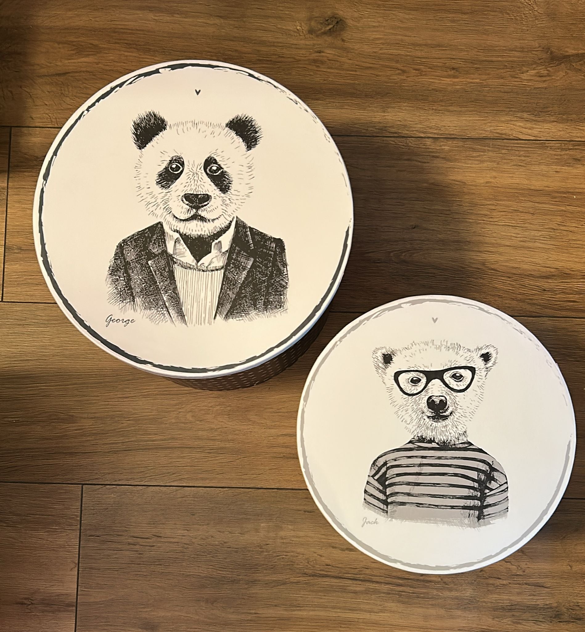 Set Scatole "George & Jack" – Eleganza e Stile per la Tua Casa 🐼🐻✨