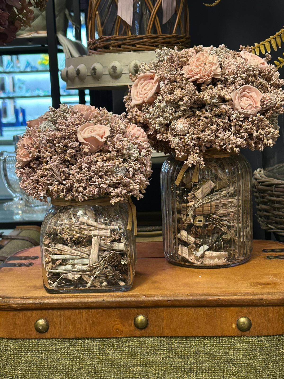 Vaso con Bouquet Rosa Antico – Eleganza Romantica per la Tua Casa 🌸