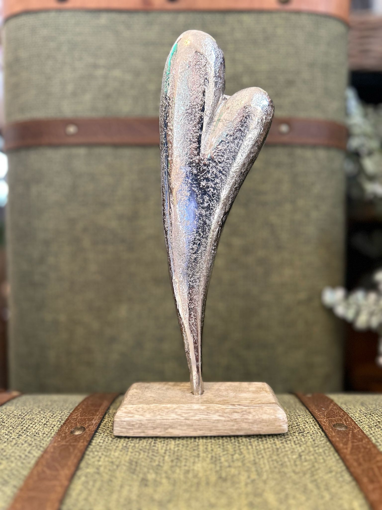 ❤️ Iron Heart on Wooden Base