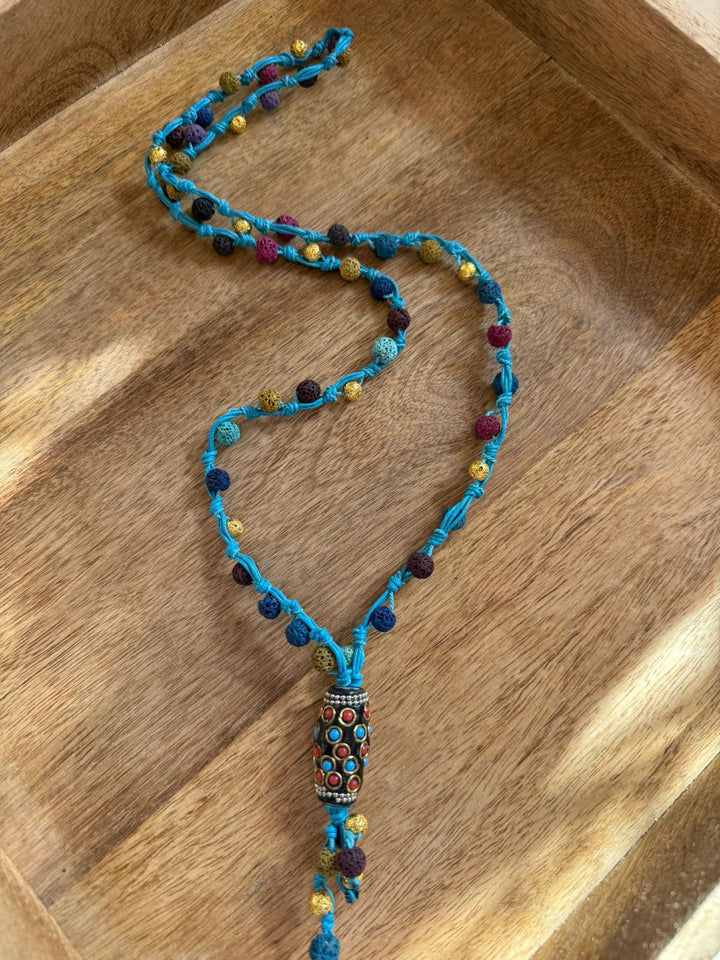 Collana Elephant in Pietra Lavica