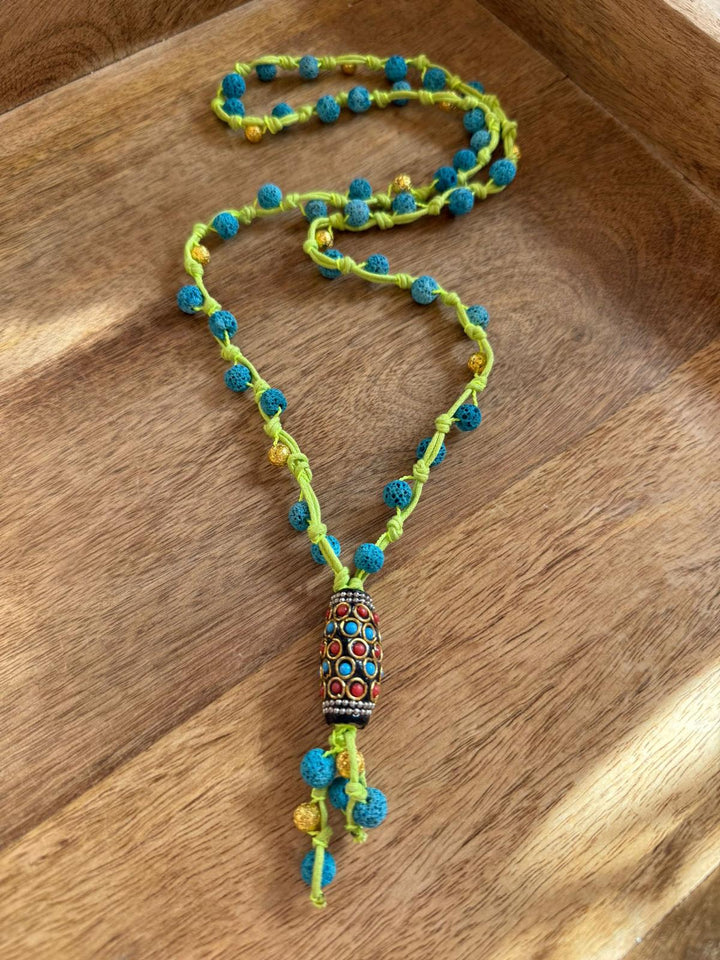 Collana Elephant in Pietra Lavica