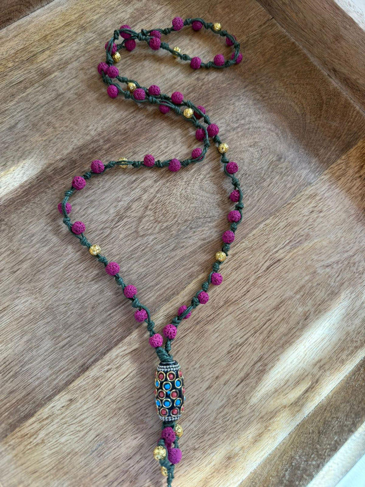 Collana Elephant  in Pietra Lavica