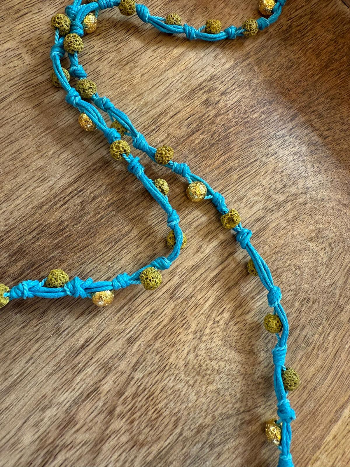 Collana Elephant in Pietra Lavica