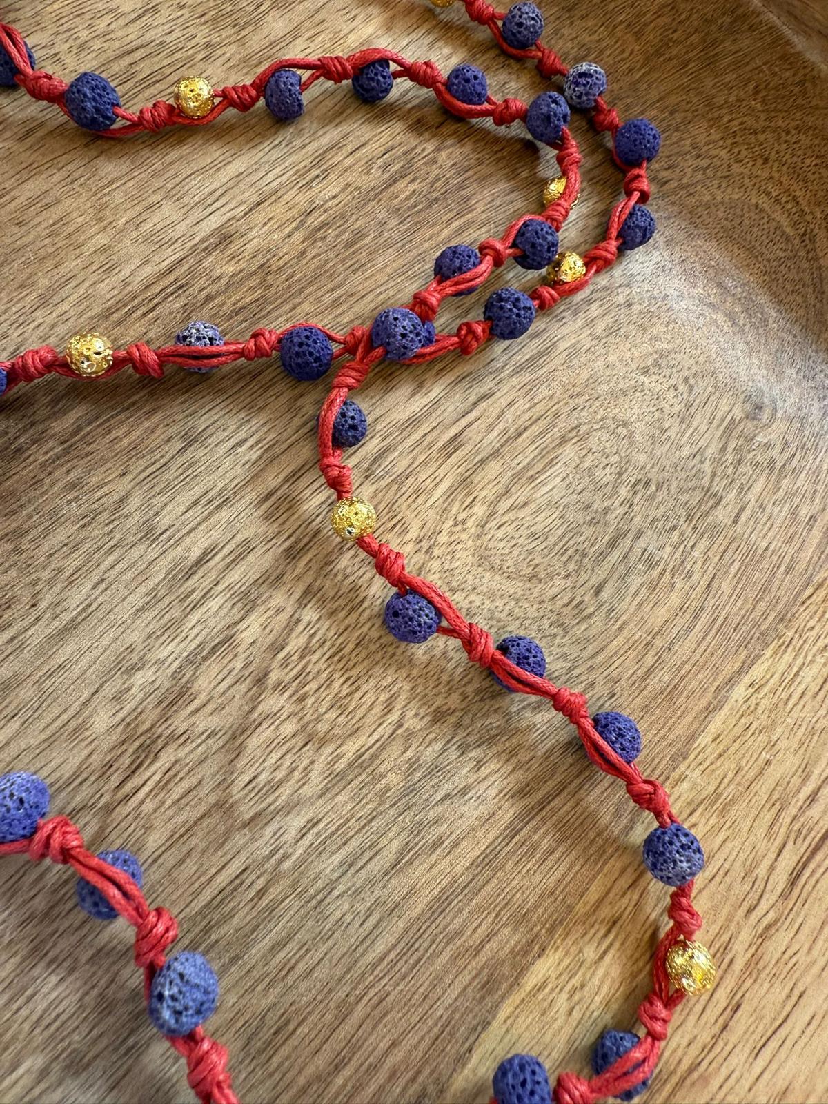 Collana Elephant in Pietra Lavica