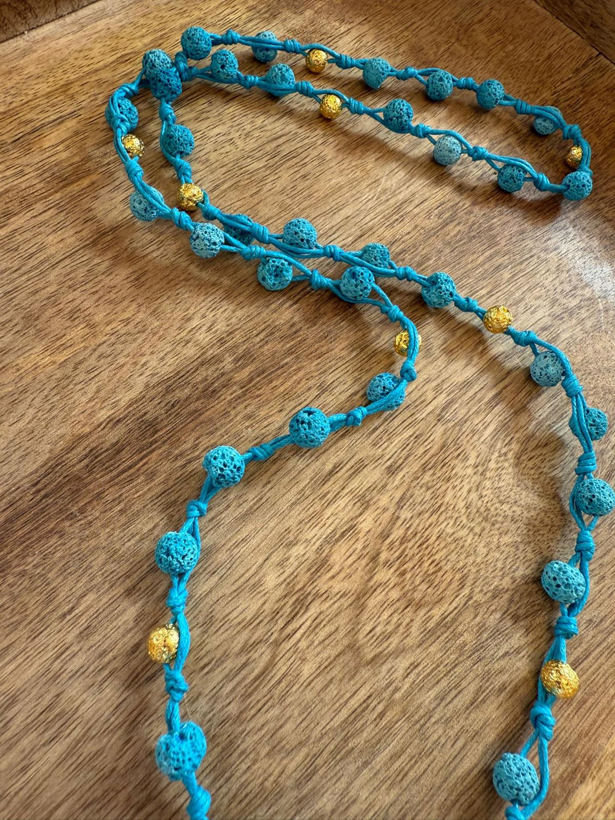 Collana Elephant in Pietra Lavica