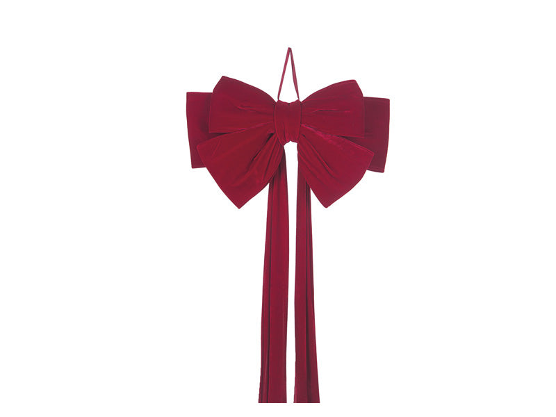 Fiocco Natalizio Decorativo in Tessuto Rosso