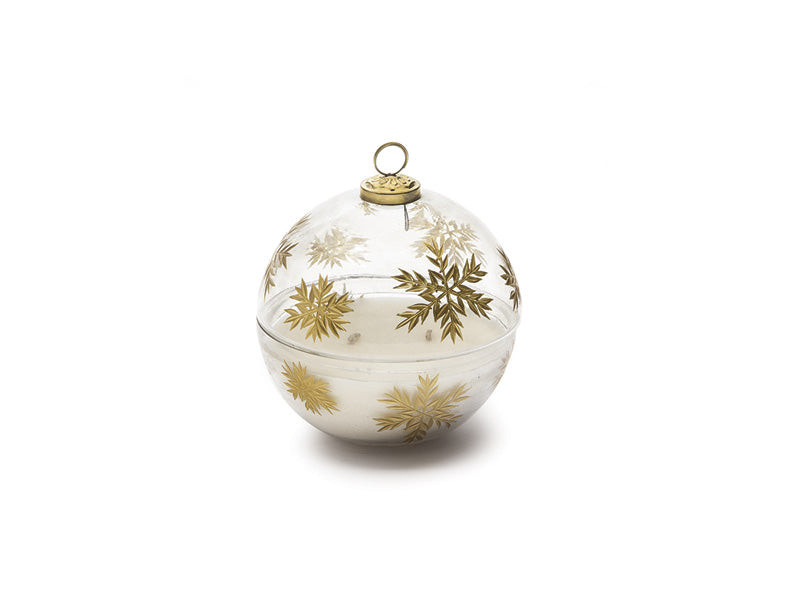 Sfera Natalizia in Vetro Snowflake con Candela Profumata