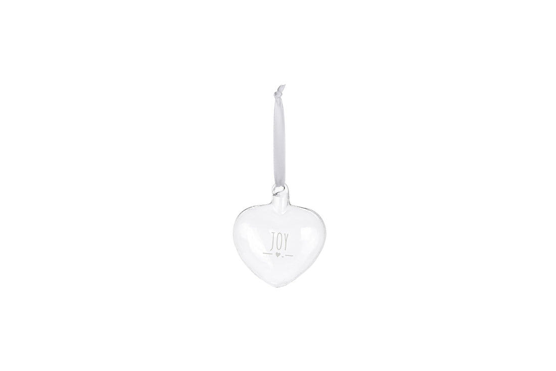 Cuore Natalizio Decorativo in Vetro Trasparente da Appendere 8x8 cm