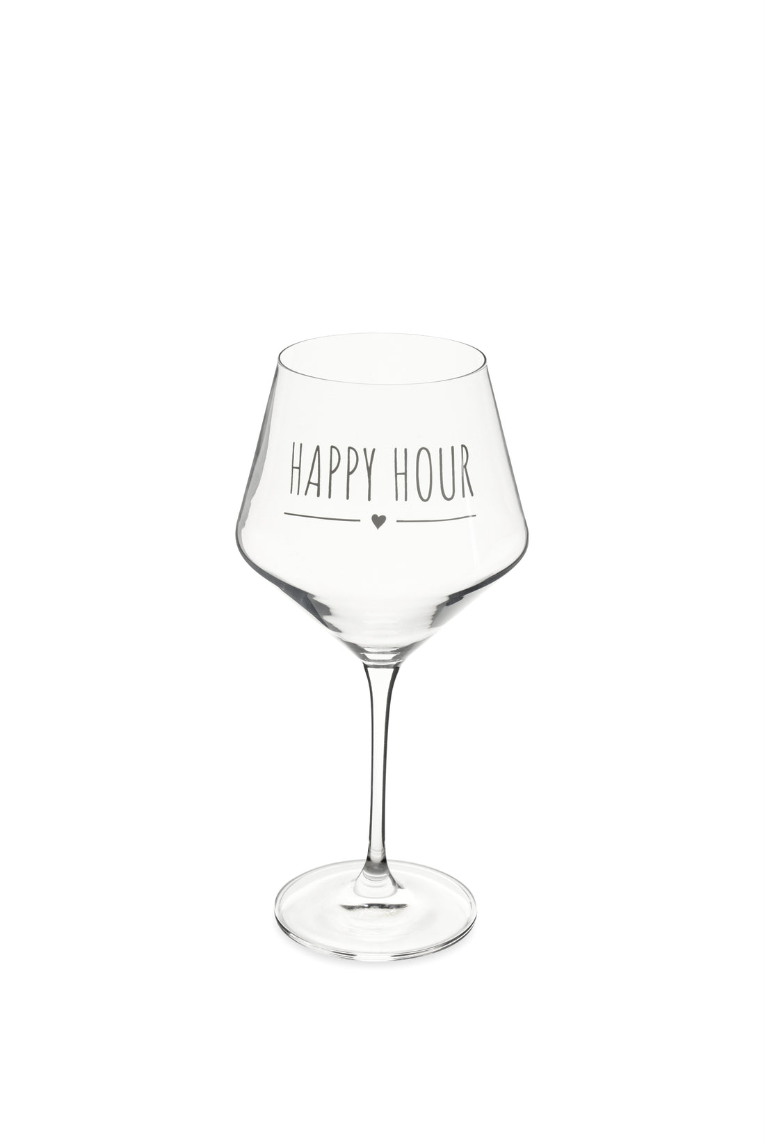 Calice da Vino in Vetro Trasparente con Scritta Happy Hour