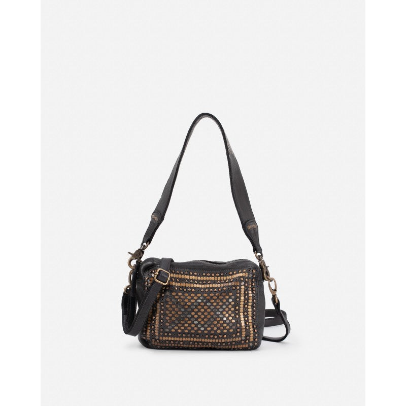Borsa BIBA Lovington in Pelle con Borchie Dorate – Doppia Tracolla