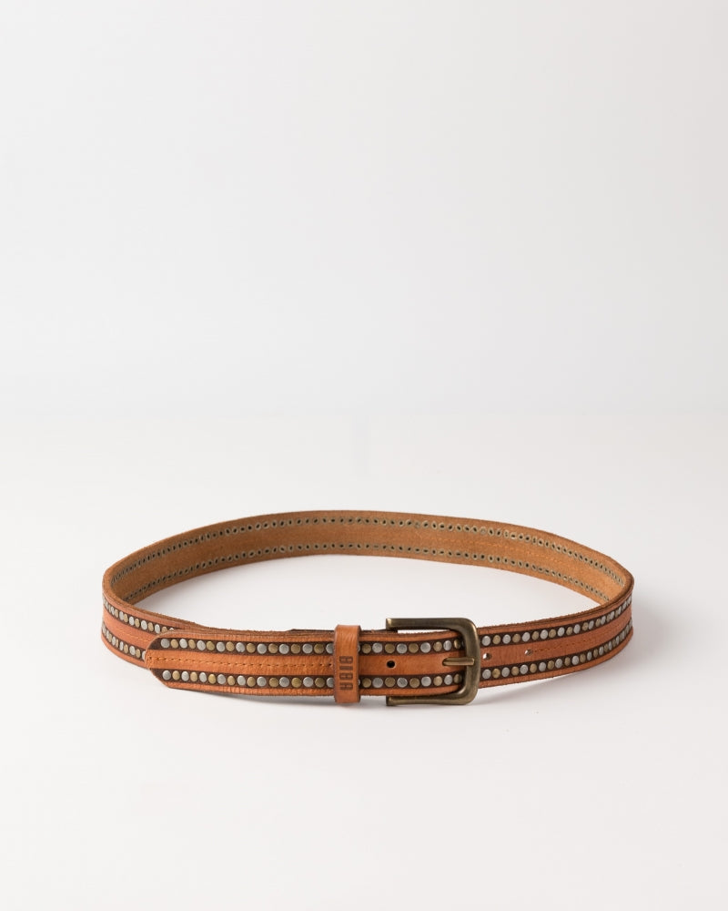 Cintura BIBA Stella in Pelle Cuoio con Borchie Metalliche