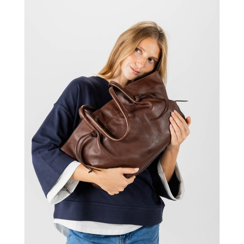 Borsa Shopper BIBA Brumley in Pelle Marrone – Design Morbido e Capiente
