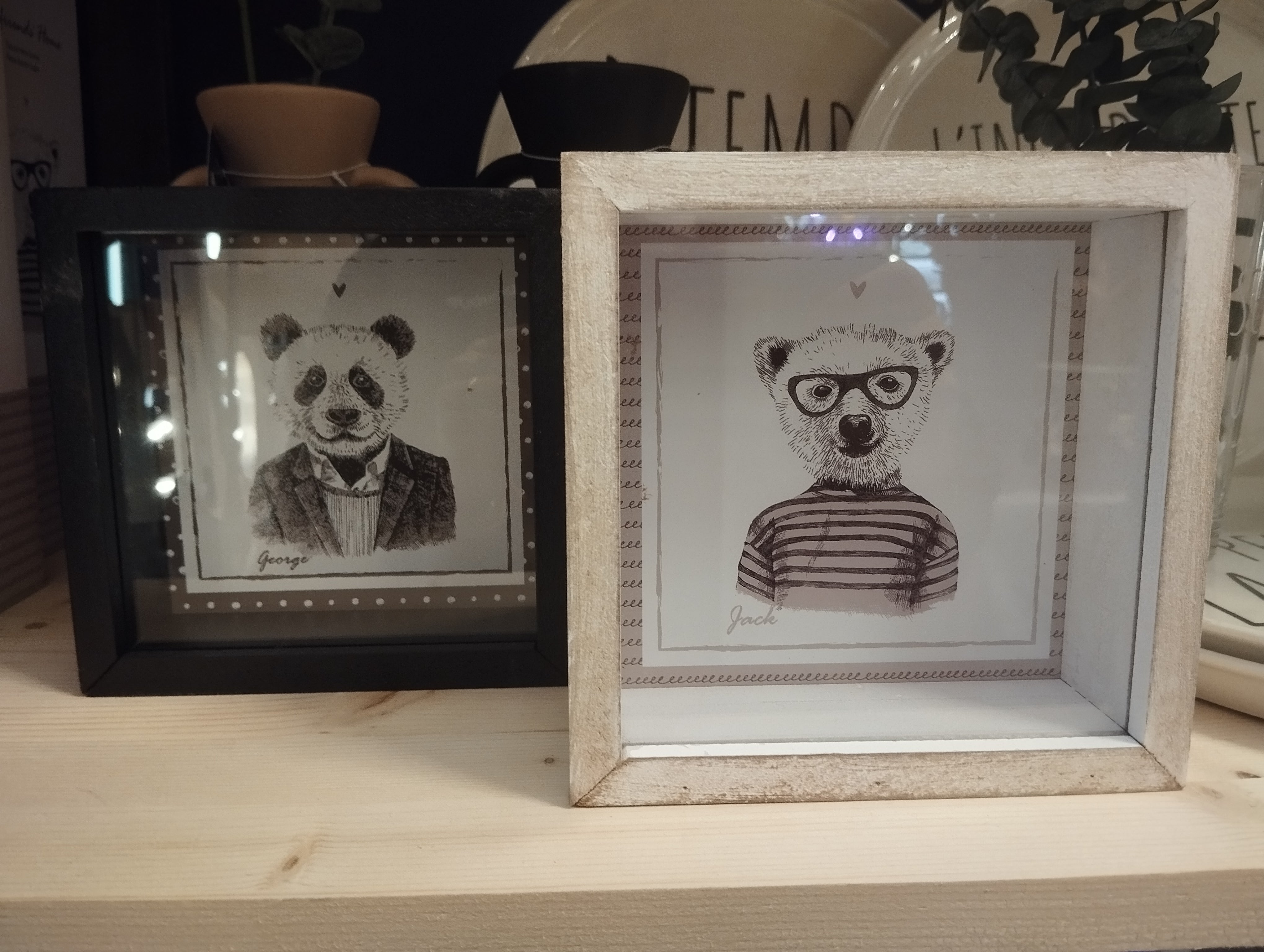 Salvadanaio quadro Artistico "George & Jack" – Risparmia con Stile! 🐼🐻‍❄️