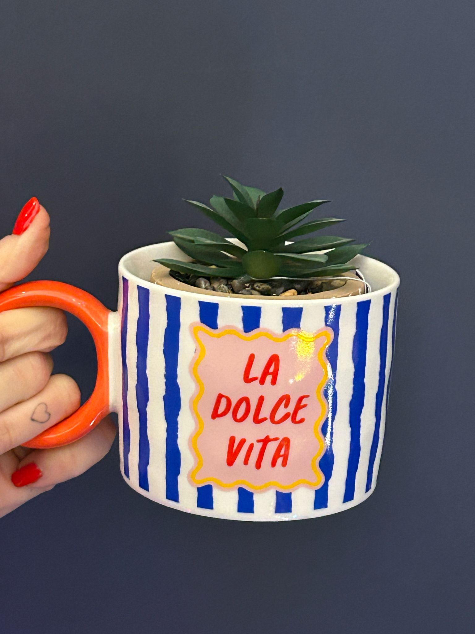 🇮🇹 Tazze Colorate “Italian Mood” – Solo o con Piantina 🌱